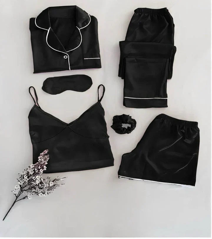 6 in 1 Sik Night Suit Set