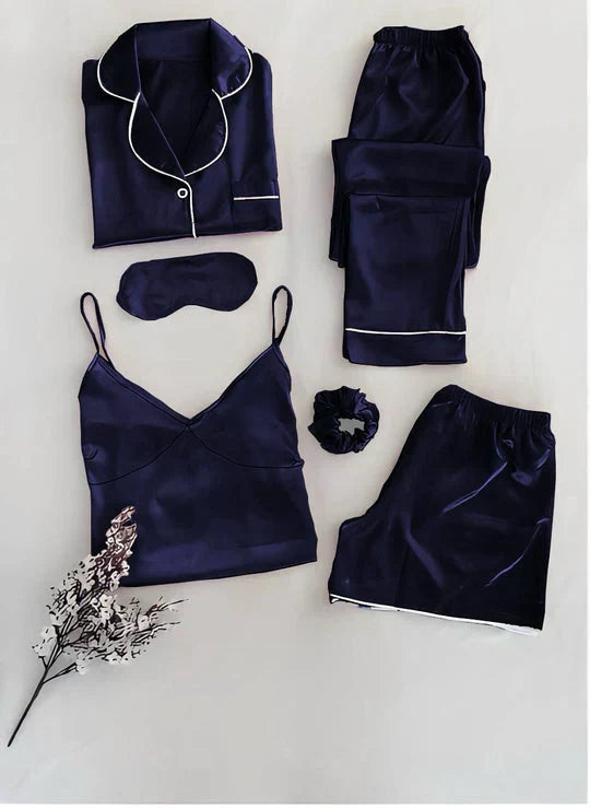 6 in 1 Sik Night Suit Set